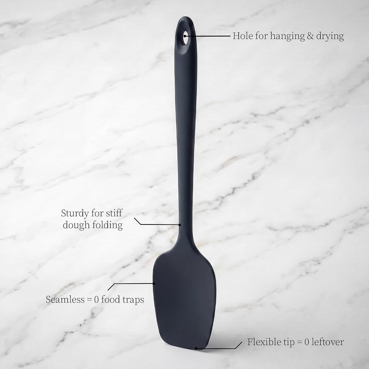 600ºF Heat Resistant Silicone Spatula Spoonula Set of 2, Aqua Sky