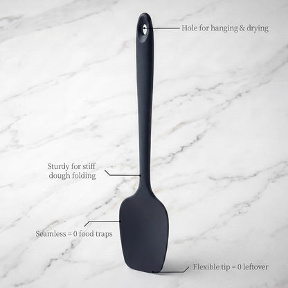 600ºF Heat Resistant Silicone Spatula Spoonula Set of 2, Aqua Sky