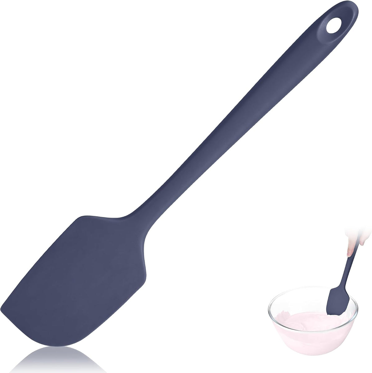 600ºF Heat Resistant Silicone Spatula Spoonula Set of 2, Aqua Sky