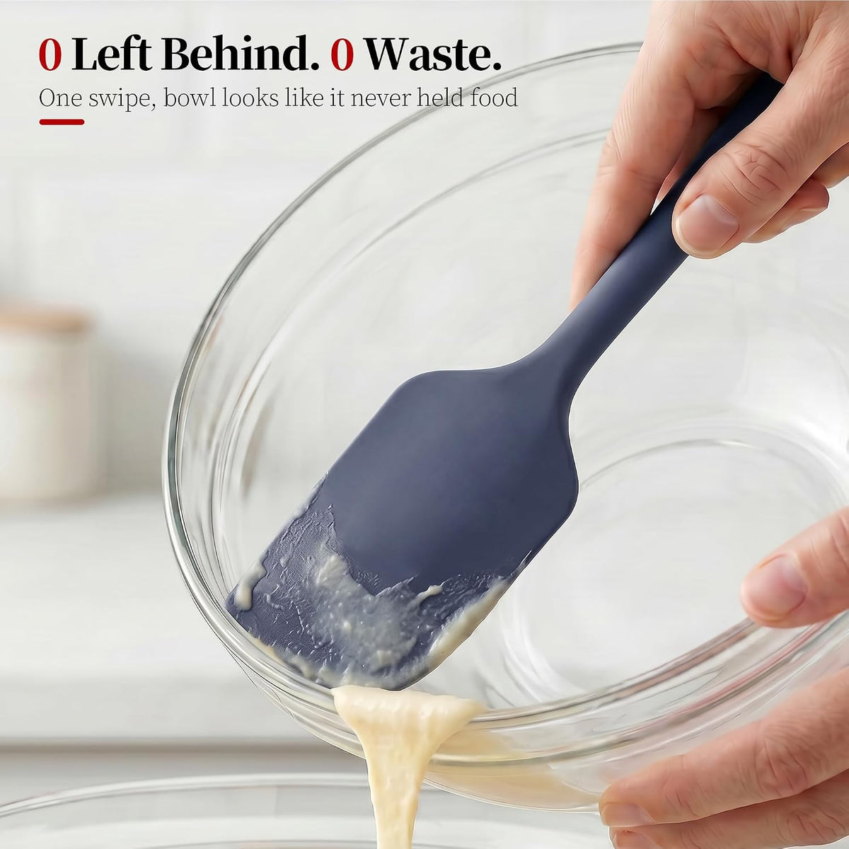 600ºF Heat Resistant Silicone Spatula Spoonula Set of 2, Aqua Sky