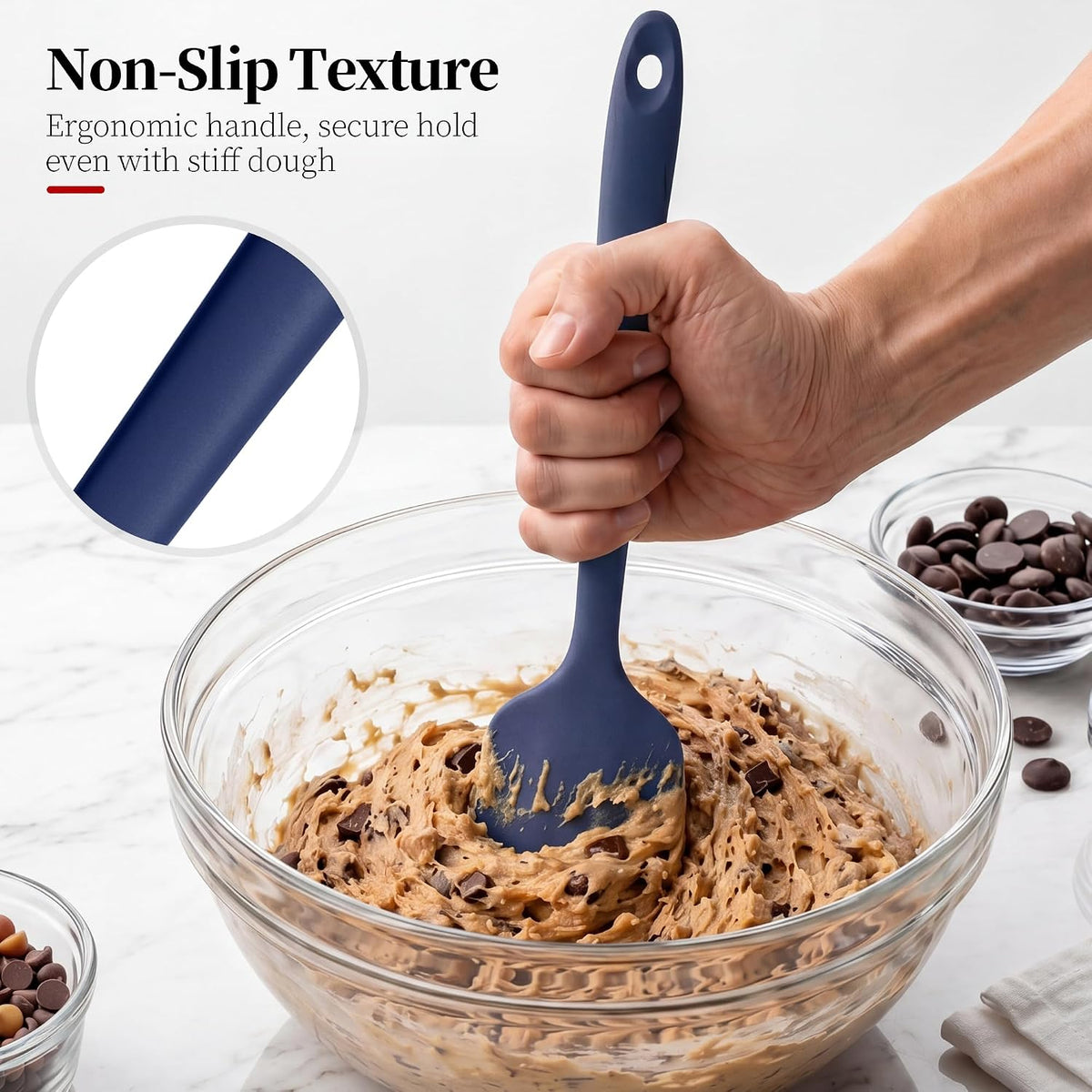 600ºF Heat Resistant Silicone Spatula Spoonula Set of 2, Aqua Sky