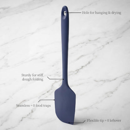 600ºF Heat Resistant Silicone Spatula Spoonula Set of 2, Aqua Sky