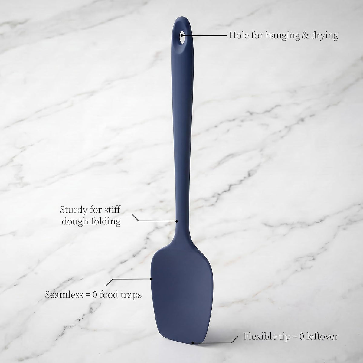 600ºF Heat Resistant Silicone Spatula Spoonula Set of 2, Aqua Sky