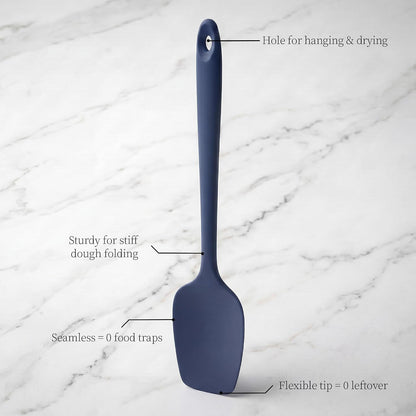 600ºF Heat Resistant Silicone Spatula Spoonula Set of 2, Aqua Sky