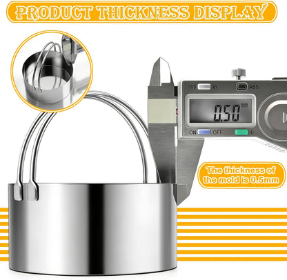 Cookie Cutters, 5 Pieces Round Biscuit Cutter Set with Handle | Dishwasher-Safe, Comfortable Grip, Professional Baking Dough Cutter Tools for Thick Dough, Biscuits & Fondant