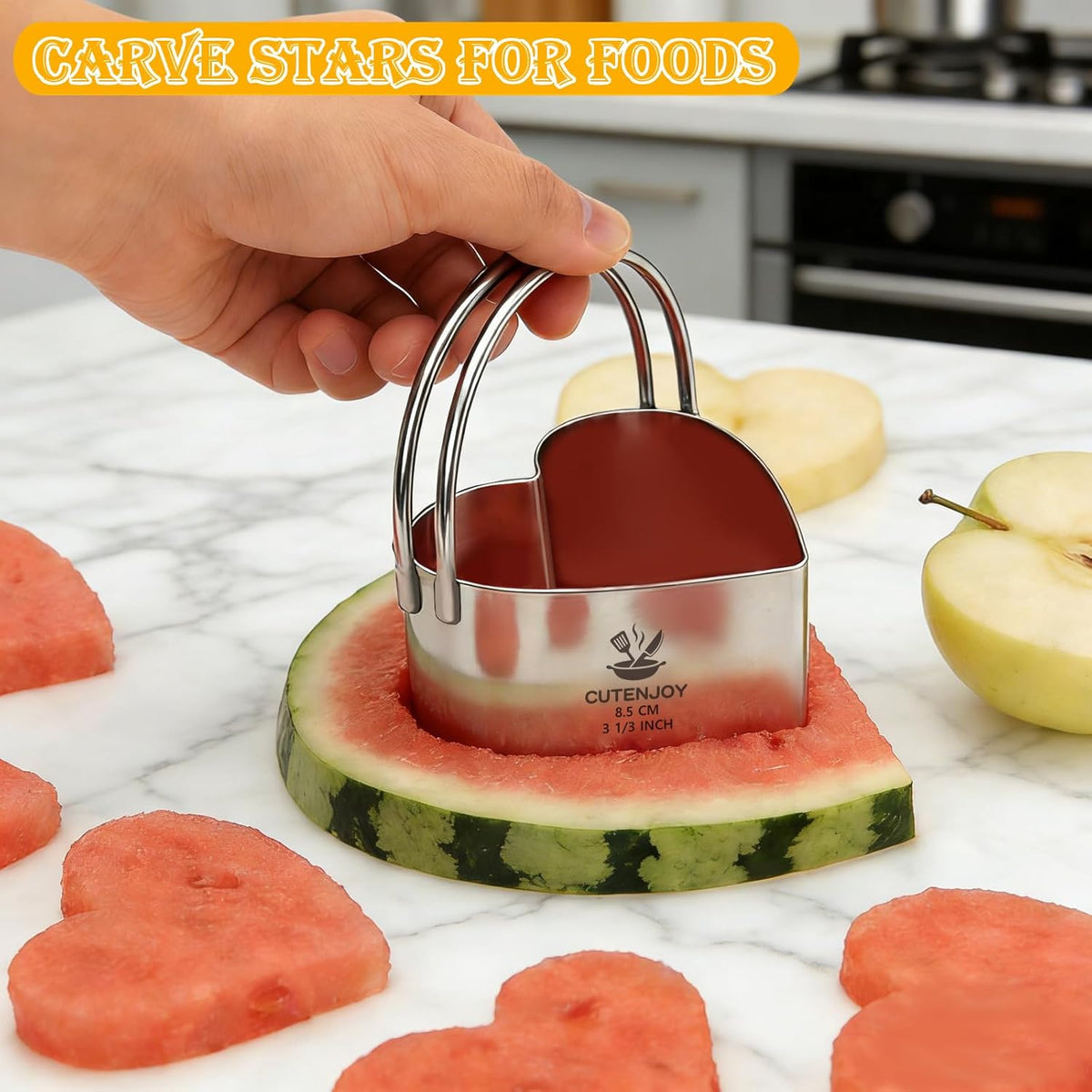 Cookie Cutters, 5 Pieces Round Biscuit Cutter Set with Handle | Dishwasher-Safe, Comfortable Grip, Professional Baking Dough Cutter Tools for Thick Dough, Biscuits & Fondant