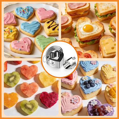 Cookie Cutters, 5 Pieces Round Biscuit Cutter Set with Handle | Dishwasher-Safe, Comfortable Grip, Professional Baking Dough Cutter Tools for Thick Dough, Biscuits & Fondant