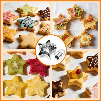 Cookie Cutters, 5 Pieces Round Biscuit Cutter Set with Handle | Dishwasher-Safe, Comfortable Grip, Professional Baking Dough Cutter Tools for Thick Dough, Biscuits & Fondant