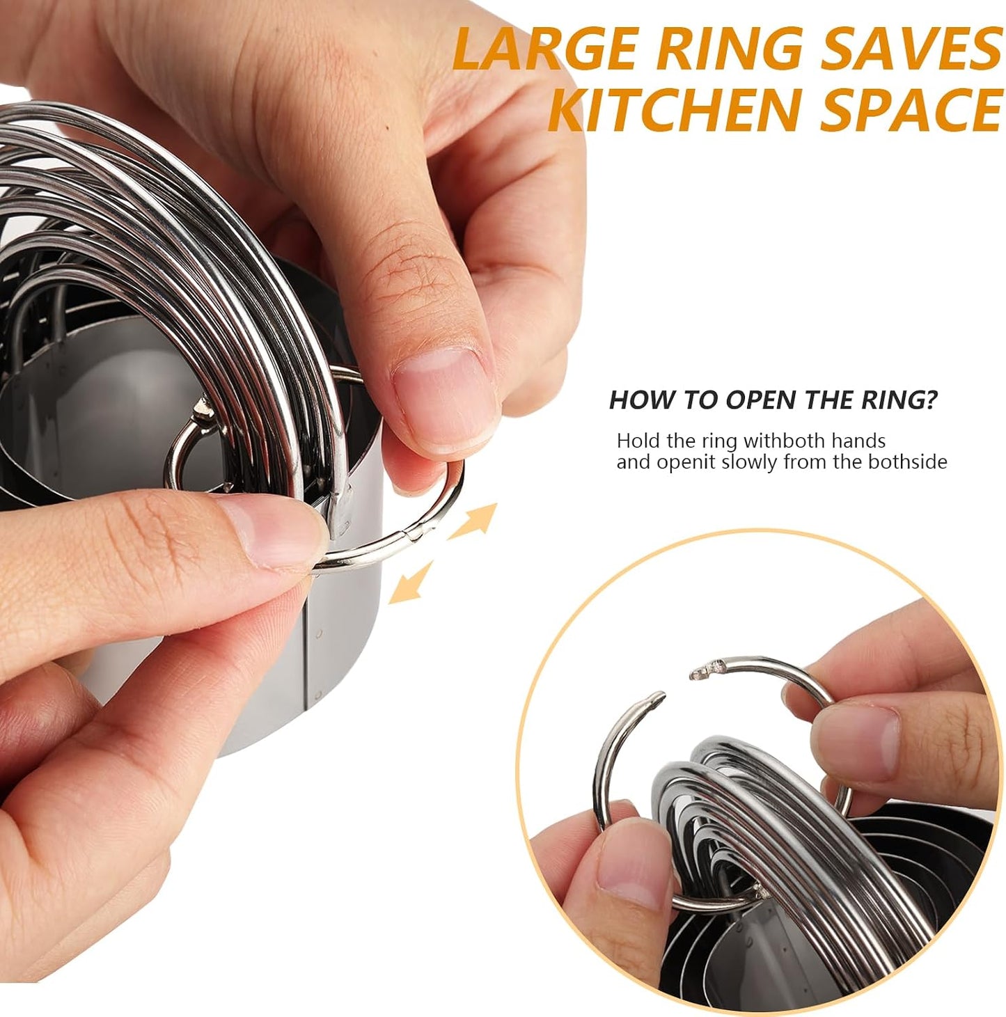 Cookie Cutters, 5 Pieces Round Biscuit Cutter Set with Handle | Dishwasher-Safe, Comfortable Grip, Professional Baking Dough Cutter Tools for Thick Dough, Biscuits & Fondant