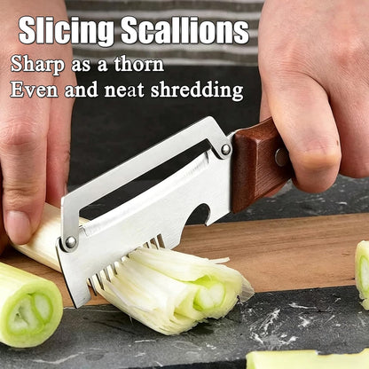Vegetable Peeler - Wooden Handle Stainless Steel Multi-functional Peeler
