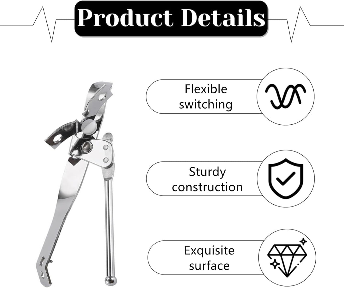 2 PCS Manual Can Opener Professional Swing Away Can Opener Heavy Duty Stainless Steel Can Openers Hand Held Tool with Bottle Opener for Camping, Kitchen Chef