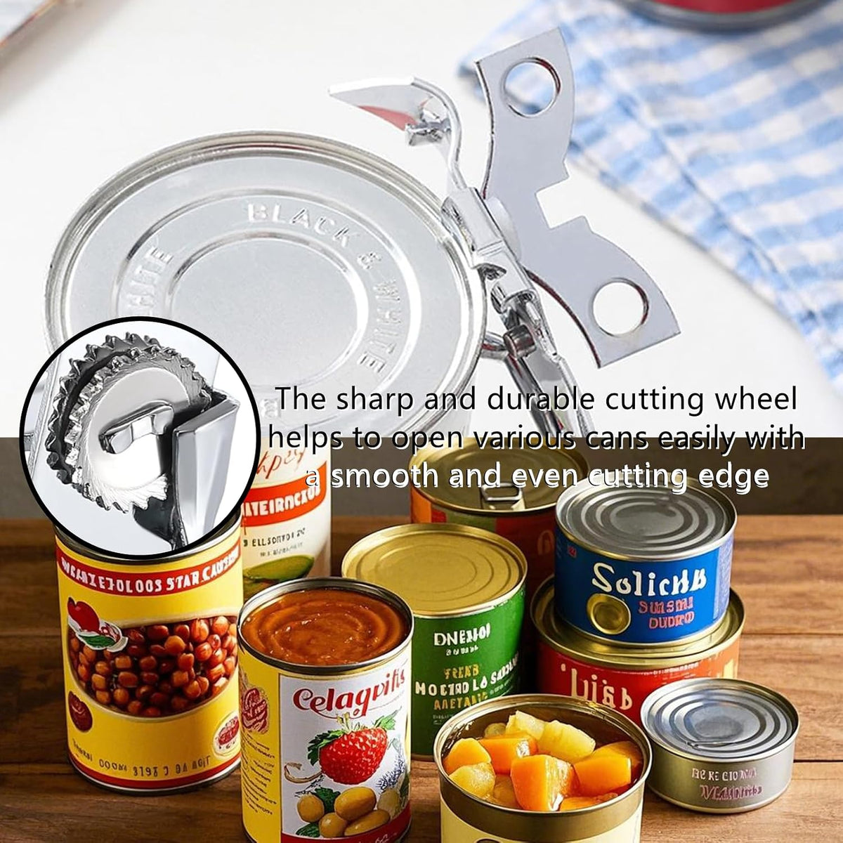 2 PCS Manual Can Opener Professional Swing Away Can Opener Heavy Duty Stainless Steel Can Openers Hand Held Tool with Bottle Opener for Camping, Kitchen Chef