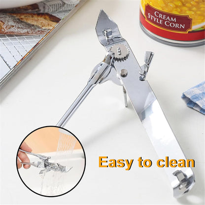2 PCS Manual Can Opener Professional Swing Away Can Opener Heavy Duty Stainless Steel Can Openers Hand Held Tool with Bottle Opener for Camping, Kitchen Chef
