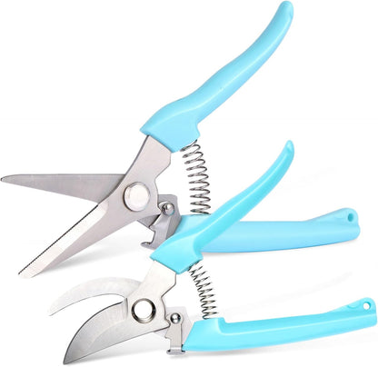 2 Pack Pruning Shears, Stainless Steel Sharp Blades, for Home Gardeners | Safety Lock，Ergonomic Handle, Easy Use for Seniors , Perfect for Herbs, Flowers, Bonsai & Indoor Plants