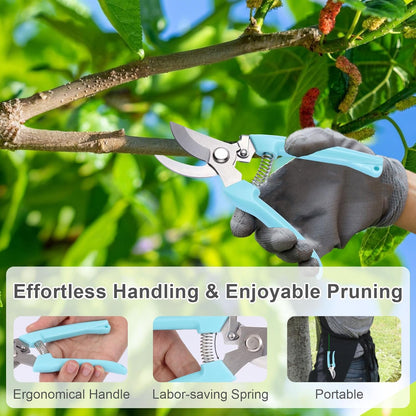 2 Pack Pruning Shears, Stainless Steel Sharp Blades, for Home Gardeners | Safety Lock，Ergonomic Handle, Easy Use for Seniors , Perfect for Herbs, Flowers, Bonsai & Indoor Plants