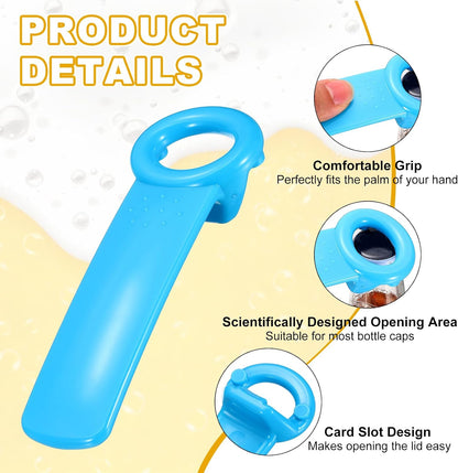 2Pcs Jar Key Lid Opener Plastic Jar Lid by Anyone Orange/Sky Blue