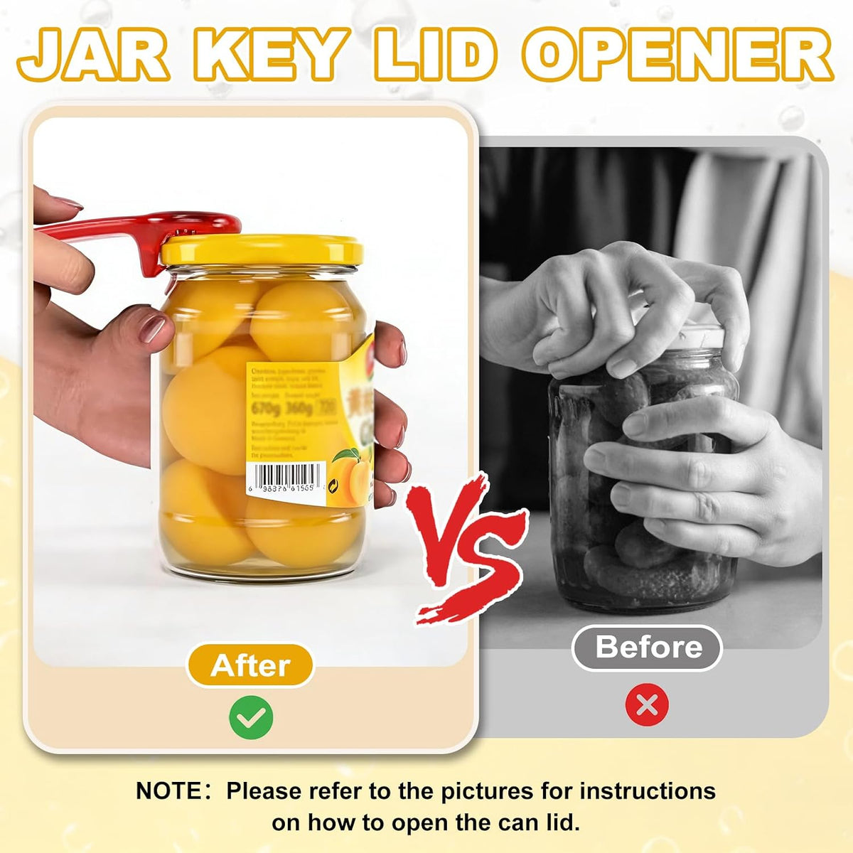 2Pcs Jar Key Lid Opener Plastic Jar Lid by Anyone Orange/Sky Blue