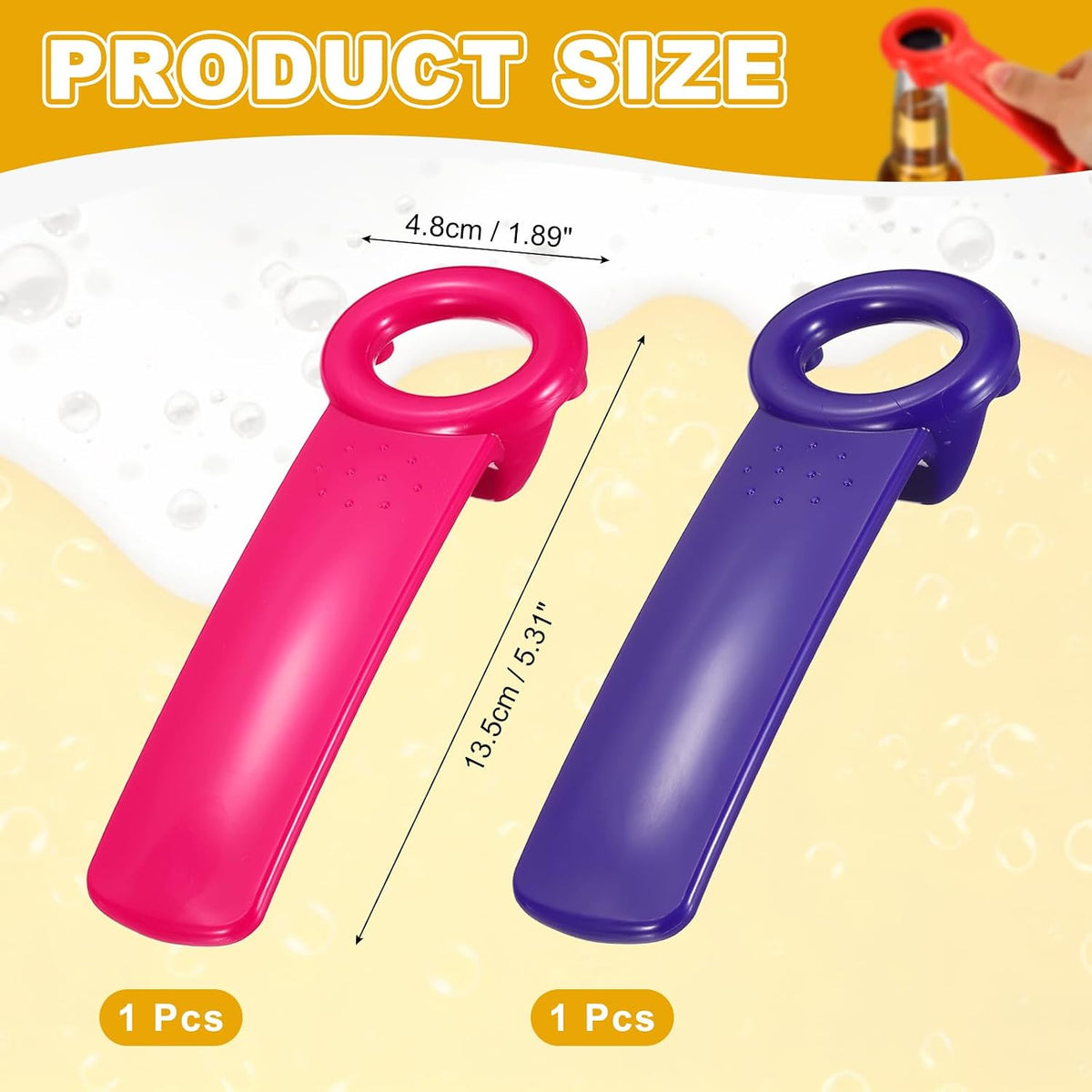 2Pcs Jar Key Lid Opener Plastic Jar Lid by Anyone Orange/Sky Blue