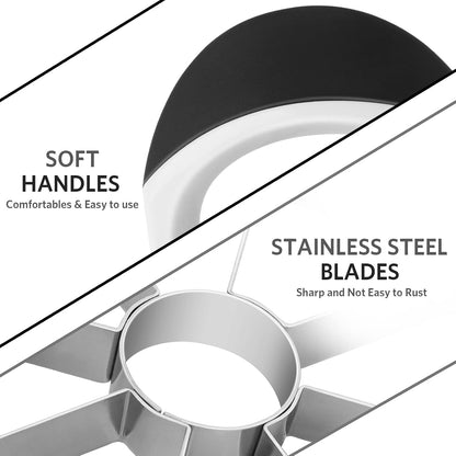 Asdirne Apple Slicer & Corer Set, Apple Cutter and Fruit Slicer with Sharp Stainless Steel Blades and Ergonomic Non-Slip Handles, Ideal for Cutting a Wide Range of Fruits, Black