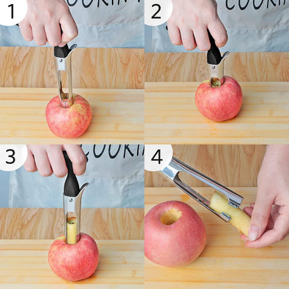 Asdirne Apple Slicer & Corer Set, Apple Cutter and Fruit Slicer with Sharp Stainless Steel Blades and Ergonomic Non-Slip Handles, Ideal for Cutting a Wide Range of Fruits, Black