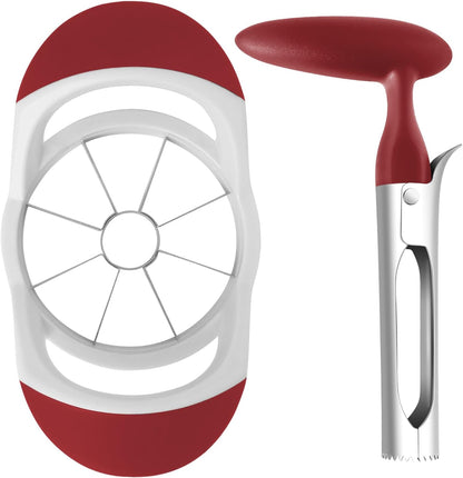 Asdirne Apple Slicer & Corer Set, Apple Cutter and Fruit Slicer with Sharp Stainless Steel Blades and Ergonomic Non-Slip Handles, Ideal for Cutting a Wide Range of Fruits, Black