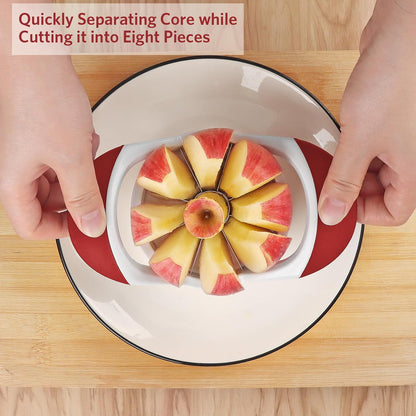 Asdirne Apple Slicer & Corer Set, Apple Cutter and Fruit Slicer with Sharp Stainless Steel Blades and Ergonomic Non-Slip Handles, Ideal for Cutting a Wide Range of Fruits, Black
