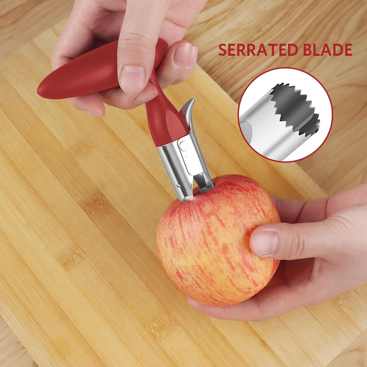Asdirne Apple Slicer & Corer Set, Apple Cutter and Fruit Slicer with Sharp Stainless Steel Blades and Ergonomic Non-Slip Handles, Ideal for Cutting a Wide Range of Fruits, Black
