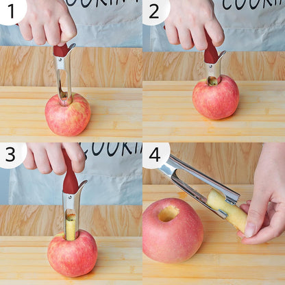 Asdirne Apple Slicer & Corer Set, Apple Cutter and Fruit Slicer with Sharp Stainless Steel Blades and Ergonomic Non-Slip Handles, Ideal for Cutting a Wide Range of Fruits, Black