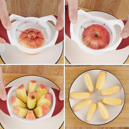 Asdirne Apple Slicer & Corer Set, Apple Cutter and Fruit Slicer with Sharp Stainless Steel Blades and Ergonomic Non-Slip Handles, Ideal for Cutting a Wide Range of Fruits, Black