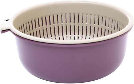 2 in 1 Small Colander Bowl Set, Detachable Strainer and Serving Bowl Kitchen Fruit Vegetable Washing Drainer for Home Meal Prep and Salad Making (7.09x2.56inch)