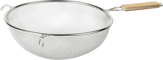 Imusa IMU-71195 10" Stainless Steel Strainer with Wood Handle