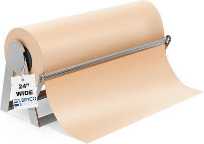 18 Inch Butcher & Kraft Paper Roll Dispenser and Cutter | Heavy-Duty Steel Frame, Sharp Blade, Wall Mountable, Tabletop, Non-Slip Rubber Feet, One-Hand Operation, Holds 1000ft Rolls