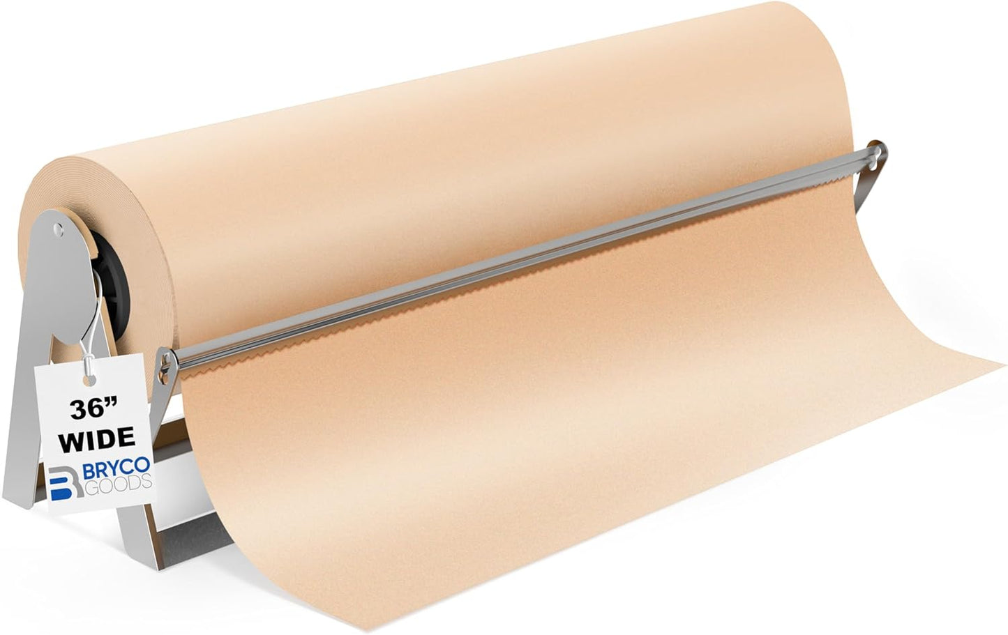 18 Inch Butcher & Kraft Paper Roll Dispenser and Cutter | Heavy-Duty Steel Frame, Sharp Blade, Wall Mountable, Tabletop, Non-Slip Rubber Feet, One-Hand Operation, Holds 1000ft Rolls