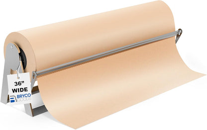 18 Inch Butcher & Kraft Paper Roll Dispenser and Cutter | Heavy-Duty Steel Frame, Sharp Blade, Wall Mountable, Tabletop, Non-Slip Rubber Feet, One-Hand Operation, Holds 1000ft Rolls