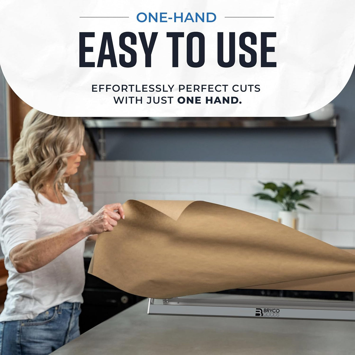 18 Inch Butcher & Kraft Paper Roll Dispenser and Cutter | Heavy-Duty Steel Frame, Sharp Blade, Wall Mountable, Tabletop, Non-Slip Rubber Feet, One-Hand Operation, Holds 1000ft Rolls