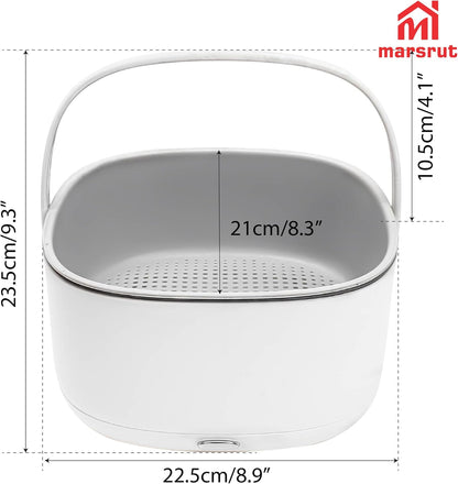 Ultrasonic Vegetable Cleaner, Fruit Washing Machine, Ion Purification 360 Degree Food Cleaning Bowl Washer Basket Purifier Device to Removes Dust from Fresh Produce Veggie Meats Home Kitchen Tableware