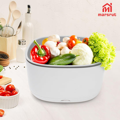 Ultrasonic Vegetable Cleaner, Fruit Washing Machine, Ion Purification 360 Degree Food Cleaning Bowl Washer Basket Purifier Device to Removes Dust from Fresh Produce Veggie Meats Home Kitchen Tableware