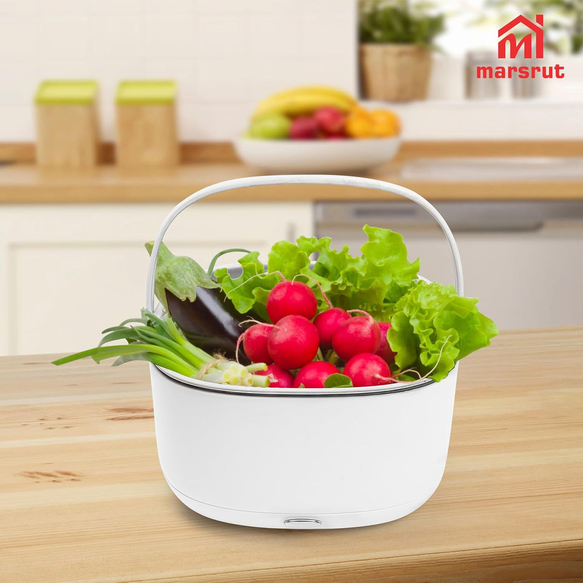 Ultrasonic Vegetable Cleaner, Fruit Washing Machine, Ion Purification 360 Degree Food Cleaning Bowl Washer Basket Purifier Device to Removes Dust from Fresh Produce Veggie Meats Home Kitchen Tableware