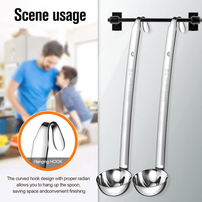 5 Pcs Soup Ladles Stainless Steel Serving Ladles with Long Handle for Serving, Cooking, Stirring, Portioning Kitchen Restaurant Accessories(4 oz)