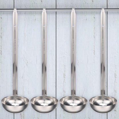 5 Pcs Soup Ladles Stainless Steel Serving Ladles with Long Handle for Serving, Cooking, Stirring, Portioning Kitchen Restaurant Accessories(4 oz)