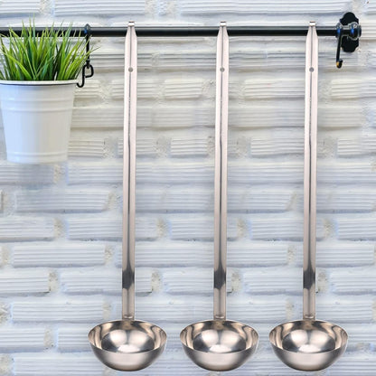 5 Pcs Soup Ladles Stainless Steel Serving Ladles with Long Handle for Serving, Cooking, Stirring, Portioning Kitchen Restaurant Accessories(4 oz)