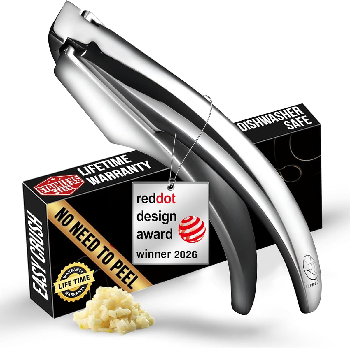Garlic Press Lifetime Replacement, No Need to Peel, Fine Mince