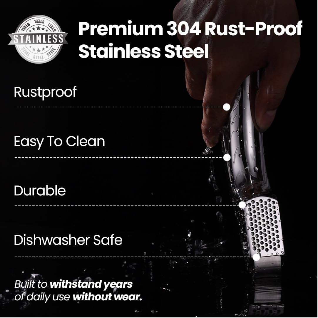 Garlic Press Lifetime Replacement, No Need to Peel, Fine Mince