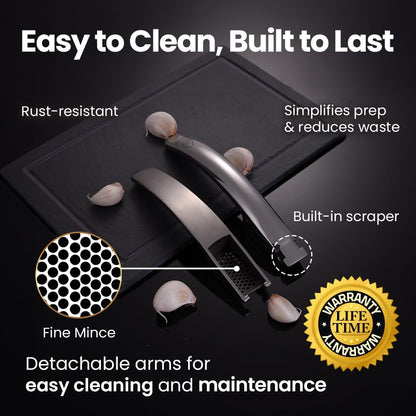Garlic Press Lifetime Replacement, No Need to Peel, Fine Mince