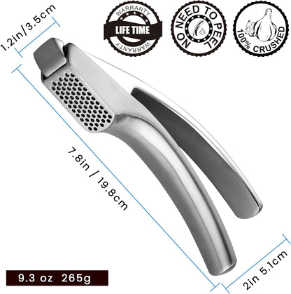 Garlic Press Lifetime Replacement, No Need to Peel, Fine Mince