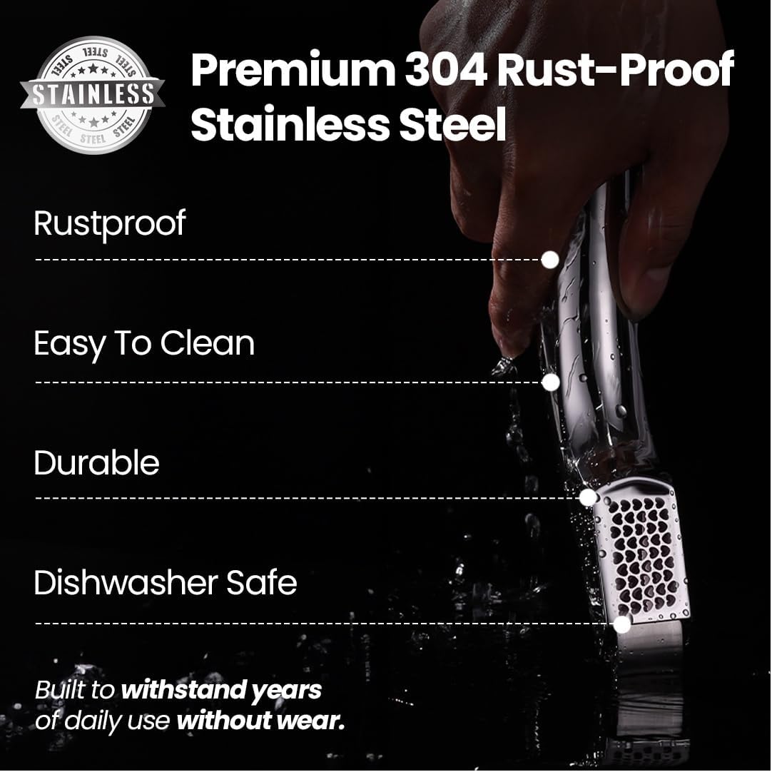 Garlic Press Lifetime Replacement, No Need to Peel, Fine Mince