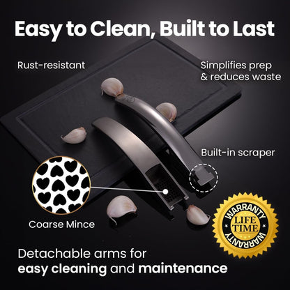 Garlic Press Lifetime Replacement, No Need to Peel, Fine Mince