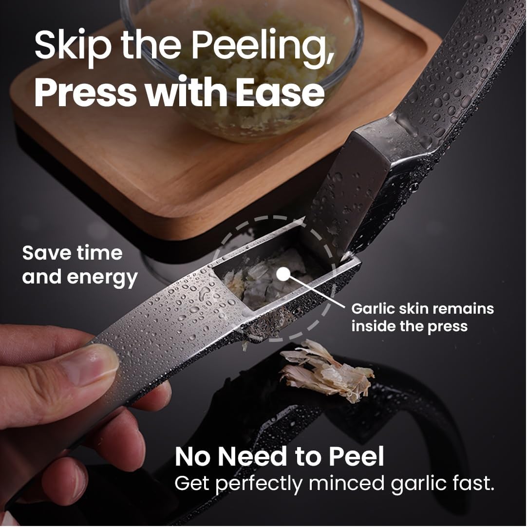 Garlic Press Lifetime Replacement, No Need to Peel, Fine Mince