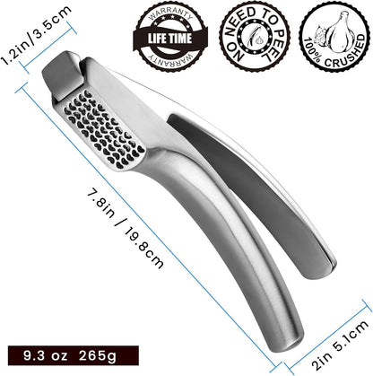 Garlic Press Lifetime Replacement, No Need to Peel, Fine Mince