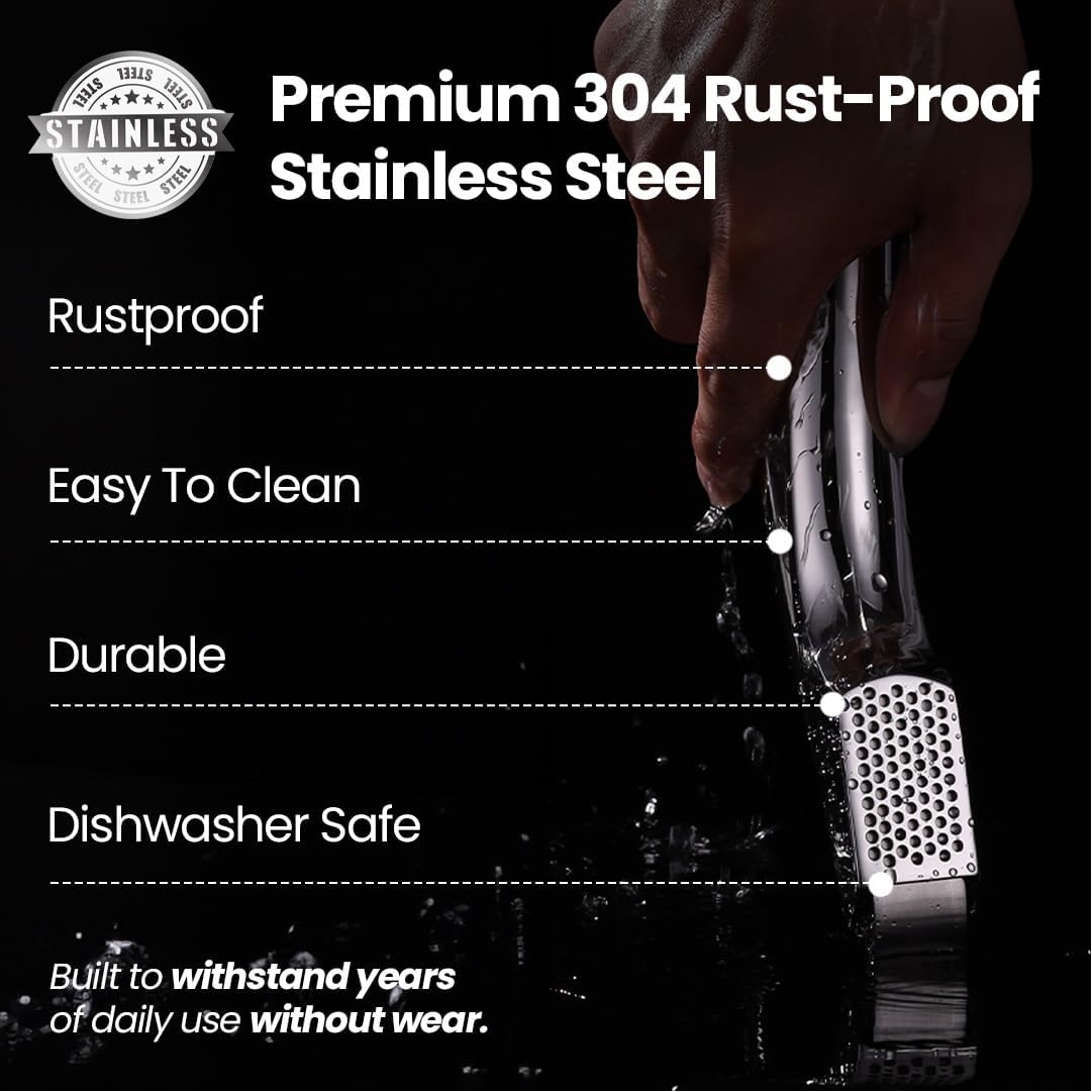 Garlic Press Lifetime Replacement, No Need to Peel, Fine Mince